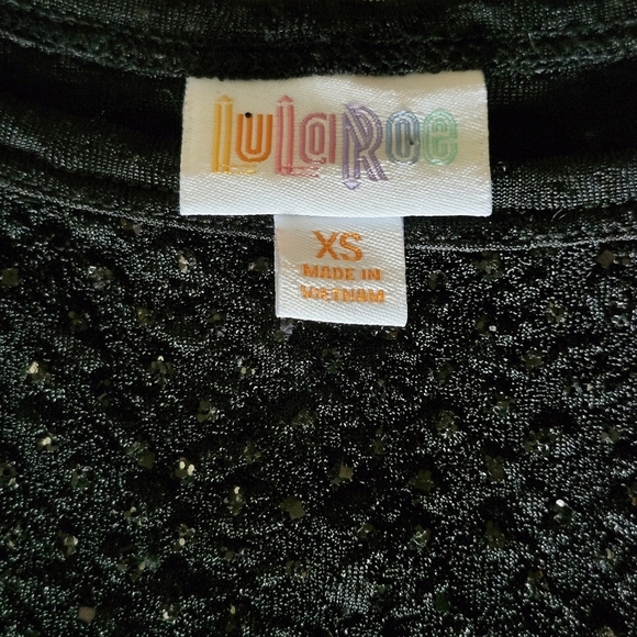 LuLaRoe Carly Hi-Low Black Sparkle Swing Dress Size X-Small - Picture 4 of 8